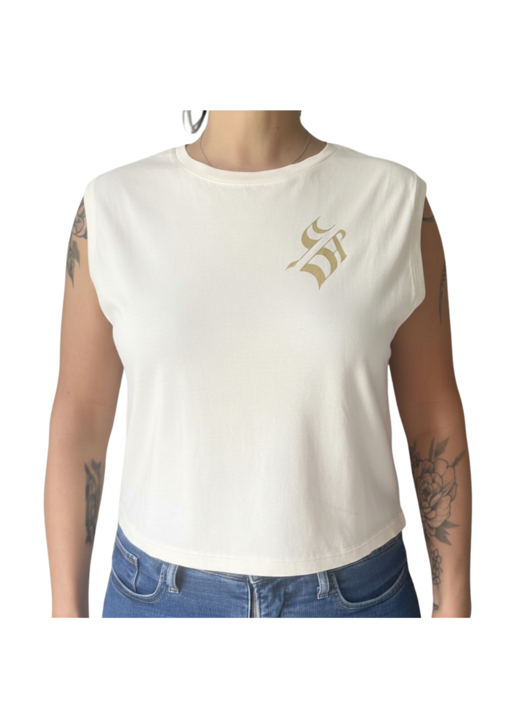 Core - T-shirt Crop sans manches pour Femme